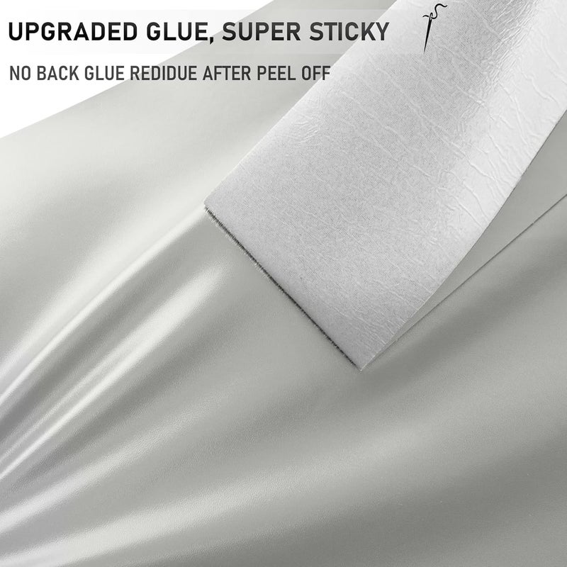 YAFLC Self Adhesive Leather Repair Tape Kit, 4"x 63" Leather Repair Patch for Furniture, Leather Repair Patch for Car seat, Sofas, Couch, Boat Seat Light Gary - Image 2